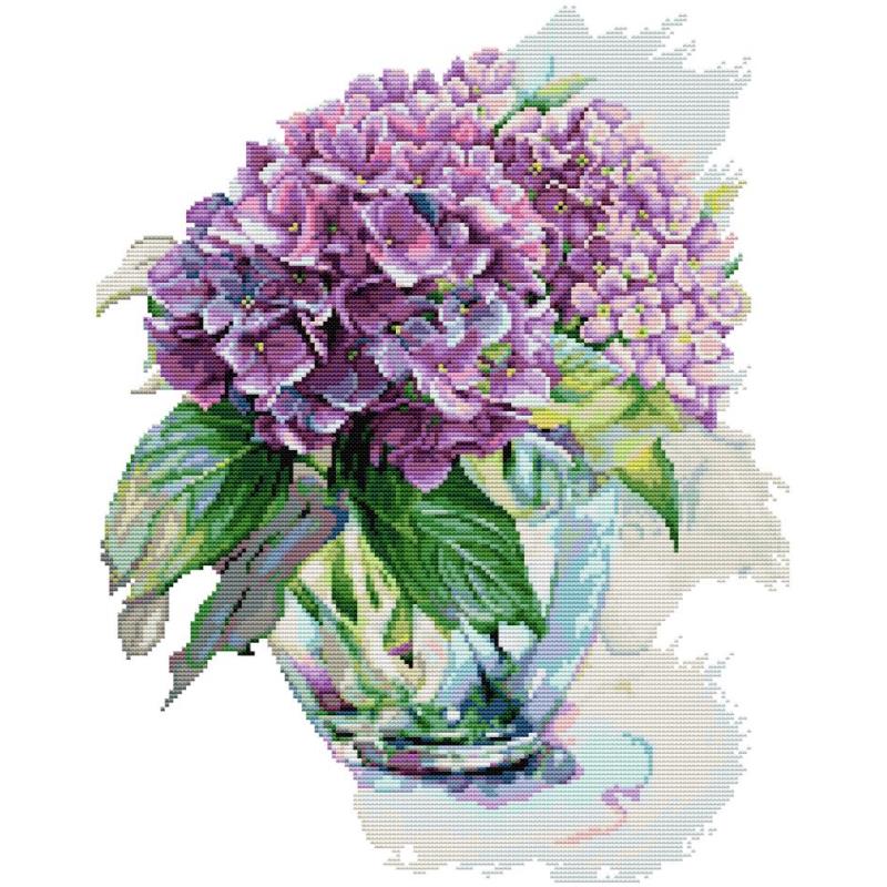 Cotton Embroidery Thread Skeins - Hortensja Flower Cross Stitch Kits Aida