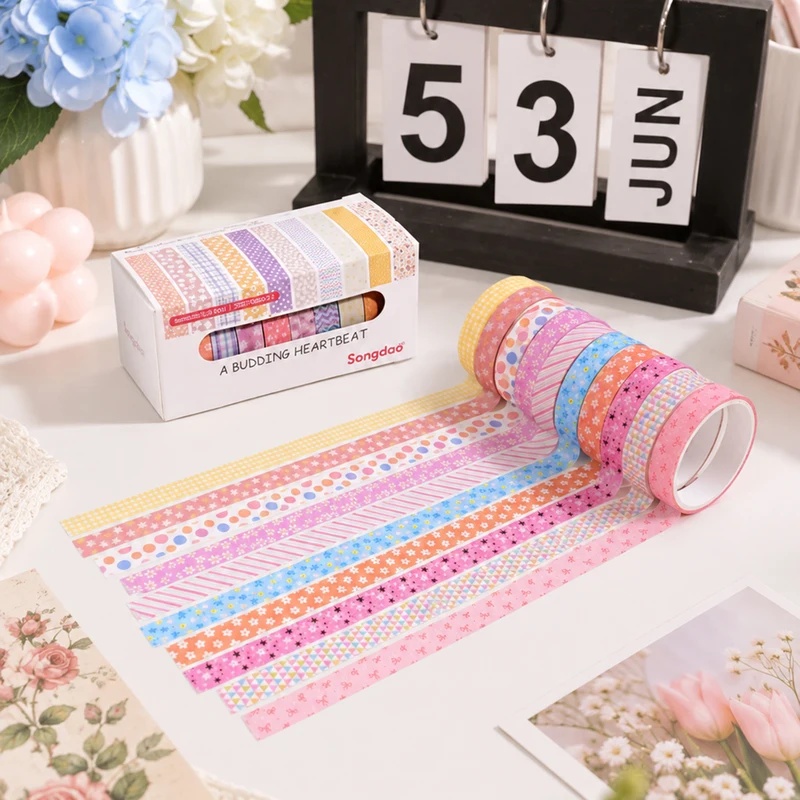 Scrapbooking - 10 rolek taśmy washi w pastelowych