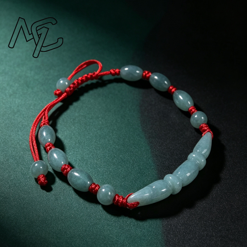 Beading - Naturalny niebieski jadeit, szmaragd z Birmy,