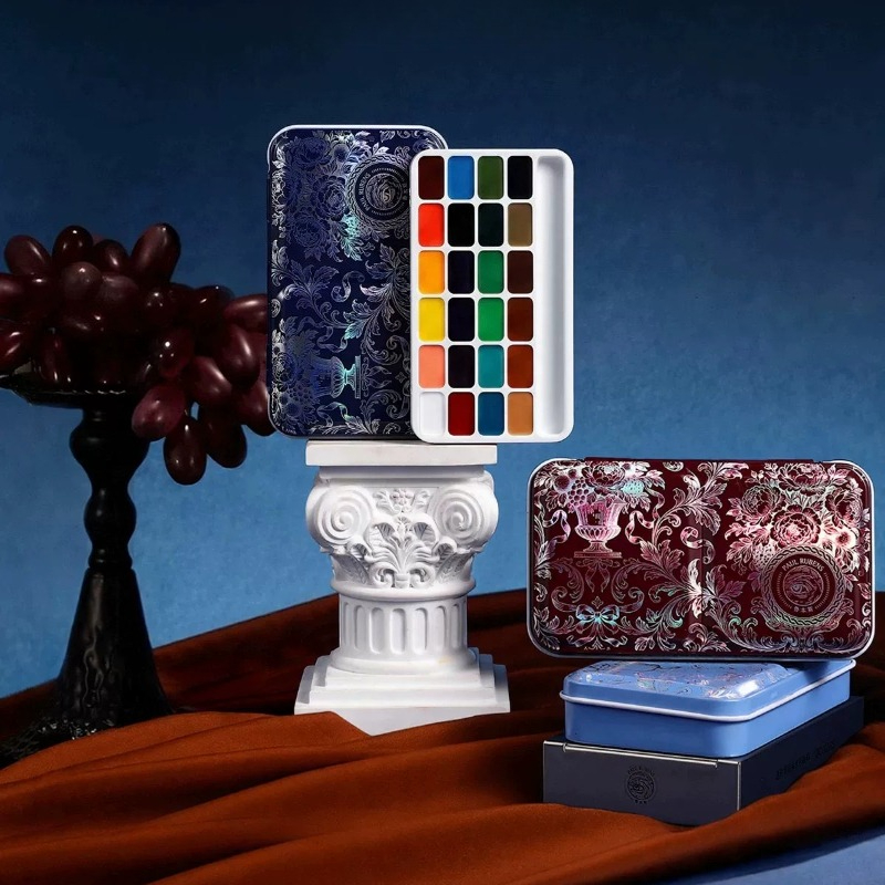 Zestaw 24 kolorowych, stałych  – Watercolor Paint Set Solid Pigment recenzja i cena