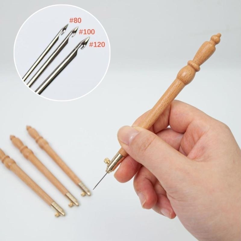 Haft z haftem francuskim Haft  – Wooden Crochet Hooks Ergonomic Handle recenzja i cena