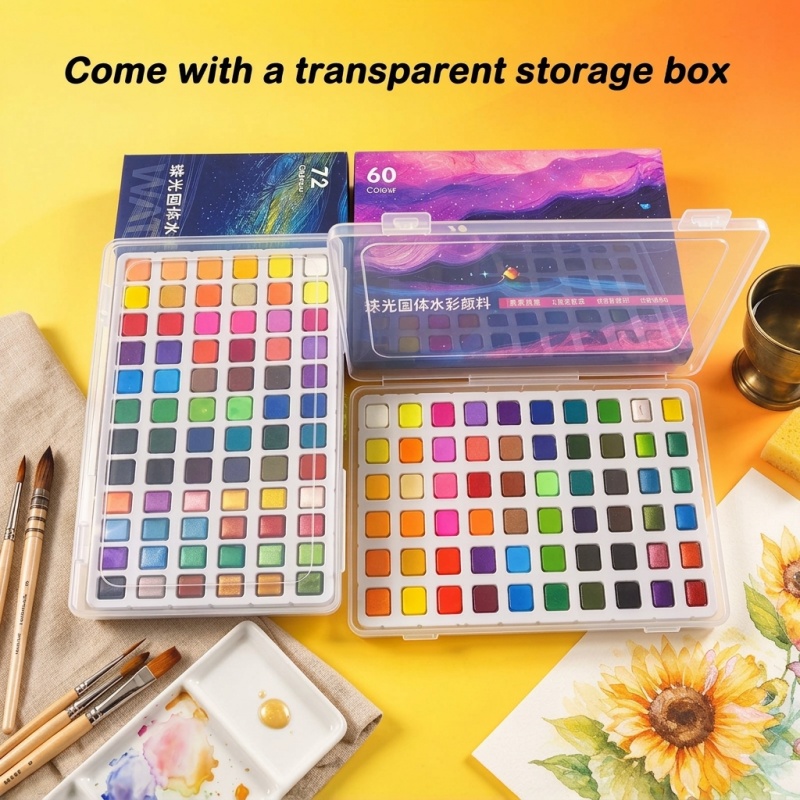 Zestaw przenośnych farb akware – Watercolor Paint Set Solid Pigment recenzja i cena