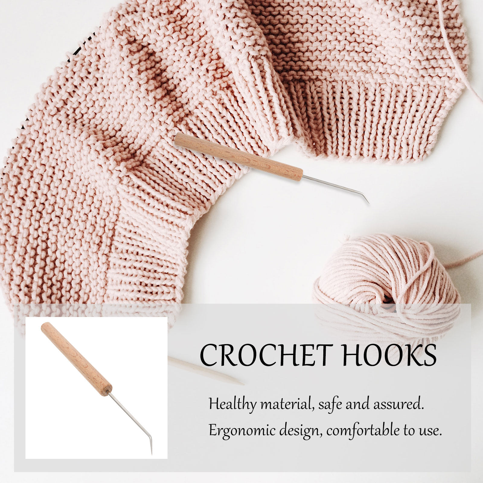 Haczyki do robótek na drutach  – Wooden Crochet Hooks Ergonomic Handle recenzja i cena