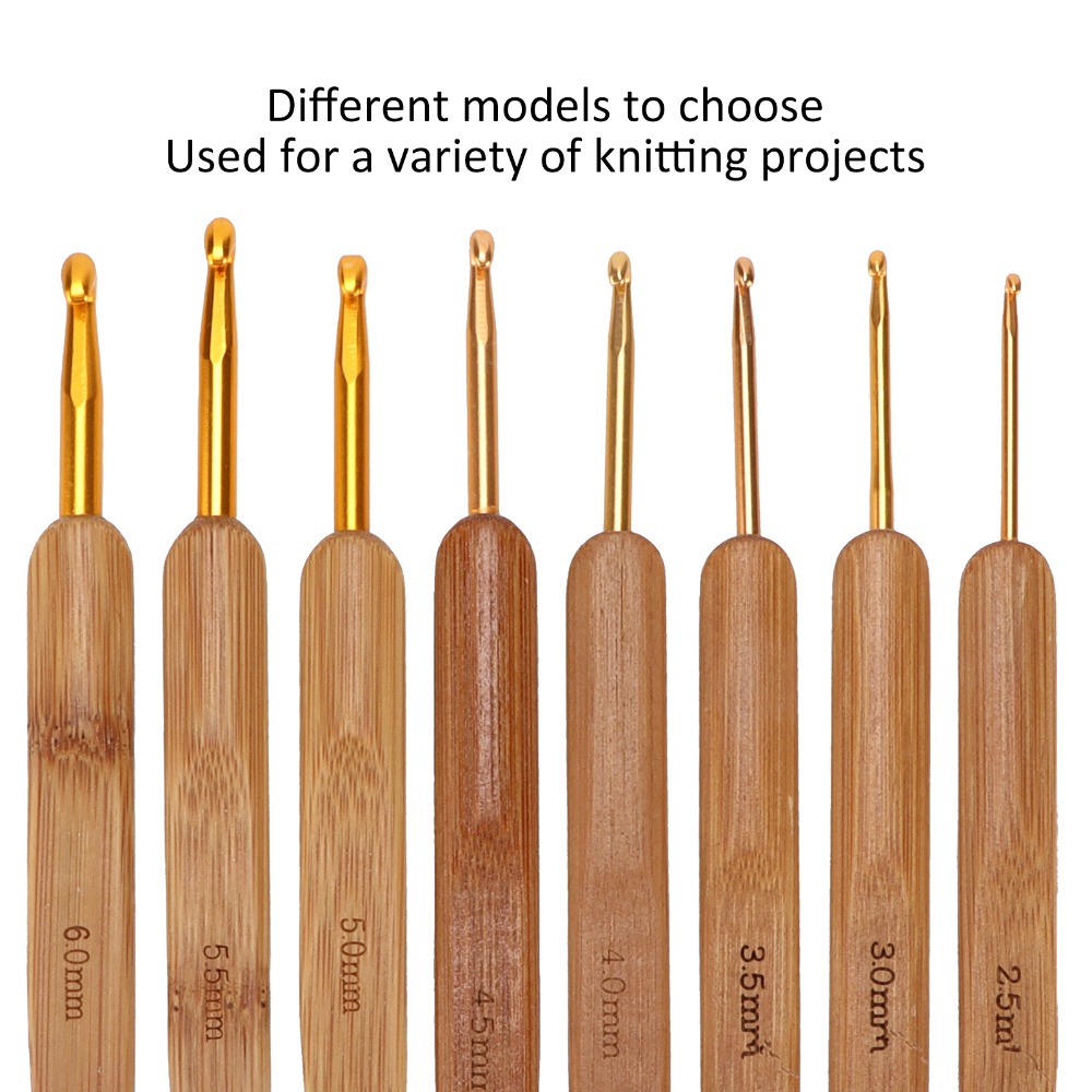 Zestaw 8 sztuk drutów do szyde – Wooden Crochet Hooks Ergonomic Handle recenzja i cena