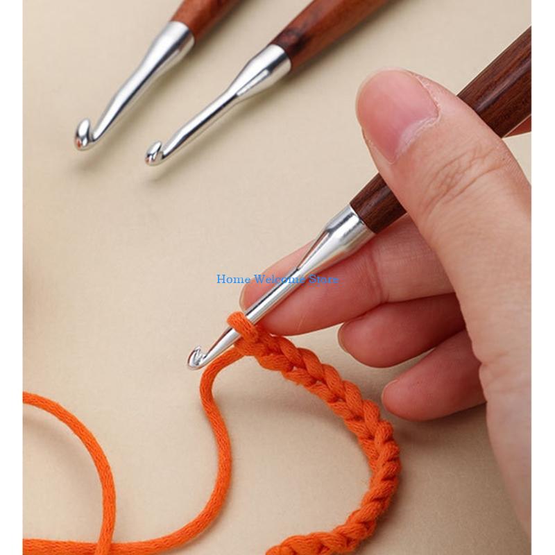 F68E 8 szt. Szydełko z drewnia – Wooden Crochet Hooks Ergonomic Handle recenzja i cena