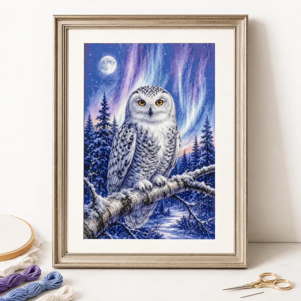 [ZZ8820-Zimowy zegarek sowa] | – Cross Stitch Stamped Kits Beginners recenzja i cena